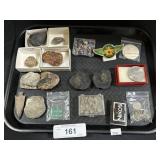 Rocks, Fossil, Minerals, Arrow Head, Coins.;