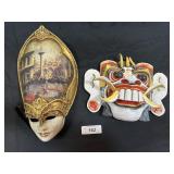 Venetian Vesica Paper Mache & Carved Dragon Masks