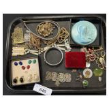 Sterling Silver Rosary, Costume Jewelry.