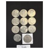 11 Various Eisenhower Dollars, 1976, 1971 & 1972.