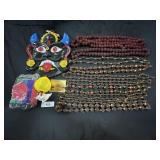 Rudraksha Prayer Necklaces, Evil Protector Mask.