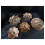 5 Carnival Glass Dishes.