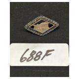 Sterling Silver Building Brooch.