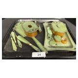 Art Deco Style Plastic Vanity Set.