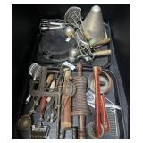 Cast Iron Waffle Iron, Vintage Kitchen Utensils.