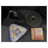 Stained Glass Coaster, Mexican Talavera Dish.