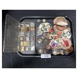 Vintage Button Pins, Political, Advertising.