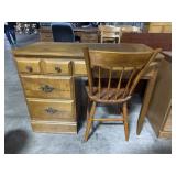 Vtg Maple Wood Desk & Chair.