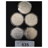 5 .999 Fine Silver Rounds.