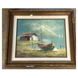 Signed Hadley Oil On Canvas Seascape.