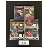 Topps, Upper Deck, Baseball Jersey Cards.