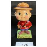 Chalkware Mountie Royal Canadian Bobblehead.