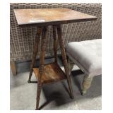 Oak Spindle Leg Side Table.