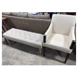 Upholstered Side Chair & Bench.