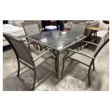 Glass Top Patio Table & Chairs.