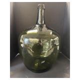 Large Green Glass Demijohn.