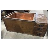 Antique Japanese Copper Lined Hibachi.