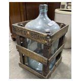 Glass Carboy Jug & Great Bear Advertising Crate.