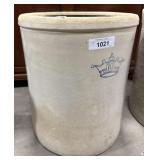 No 10 Blue Decorated Stoneware Crock.