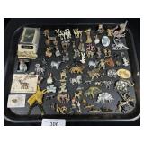 Tray Of Costume Jewelry Pins & Brooches.