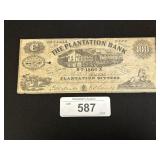 Plantation Bank New York 1 Dollar Note.