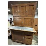 Antique Oak Hoosier Cabinet.