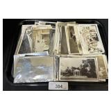 Tray Of Black & White Photo Postcards.