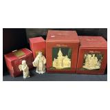 Lenox Nativity Figures & Village Church & House.