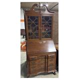 Vtg Cherry Slant Front Reception Desk.