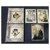 5 Victorian Style Silhouette Art Prints.