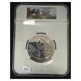 5 OZ Silver Saratoga Coin.