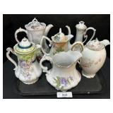 Porcelain Chocolate Pots & Pitcher.