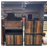 Art Deco Black Lacquered Display Cabinets.