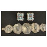 Sterling Silver Inlay Earrings & Guatemalan