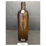 Blown Amber Glass Duffy Malt Whiskey Co Bottle.