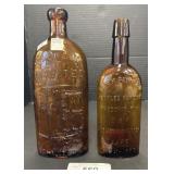 Blown Glass Bulb & Taper Top Medicine Bottles.