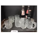 4 Coca Cola Bottles, 6 Batman Glasses.