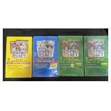 4 NOS Football Trading Cards Boxes.