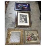 Frame, Cross Stitch, Praying & Hot Rod Prints.