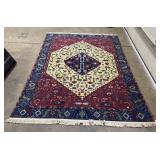 Super Clean Hand-Knotted Persian Serapi-Style Rug.