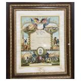 Framed Civil War Honorable Discharge Certificate.