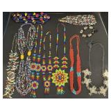 Native American Coral, Zuni Fetish Necklaces.