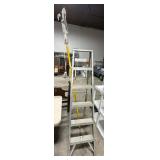 6ft Aluminum Ladder, Tree Pruner, Pickaxe.