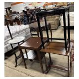 Marble Top Floor Lamp/Table, Mahogany Side Table,