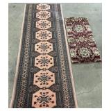 (2) Hand Knotted Wool Runner Rug.