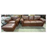 Very Nice Leather Sleeper Sofa & Arm Chair.