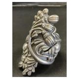 Sterling Silver Floral Cuff Bracelet.