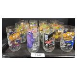 12 Mcdonaldï¿½s Character Glasses.