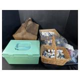 Thread, Buttons, Thimbles, Sewing Boxes.