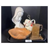 Pig Pitcher, Lady Head Sculpture.